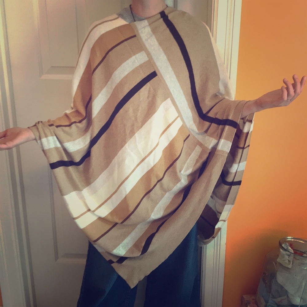 Striped poncho